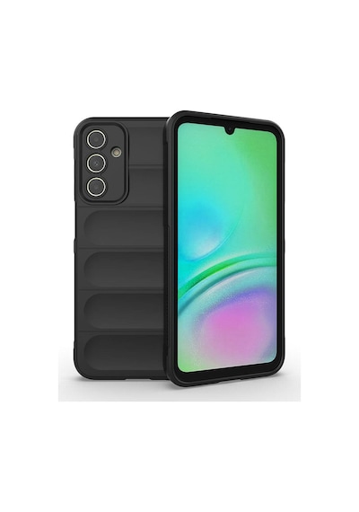 Galaxy Uyumlu A15 Kılıf Kamera Korumalı Esnek Silikon Parmak Şeritli Pazarplus Siyah
