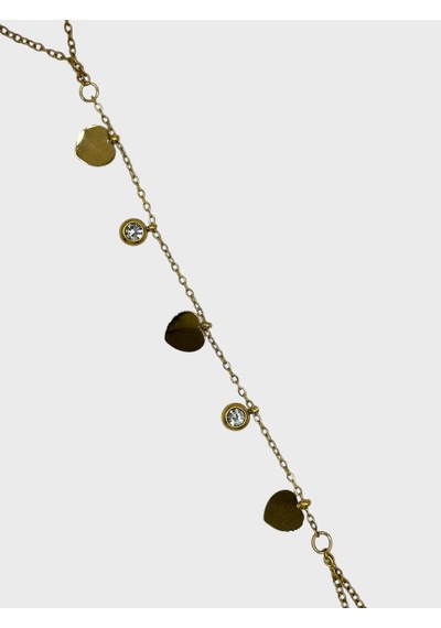 Arnes Jewelry Çelik Zirkon Taşlı Kalpli Şahmeran Bileklik Ar583nes Gold