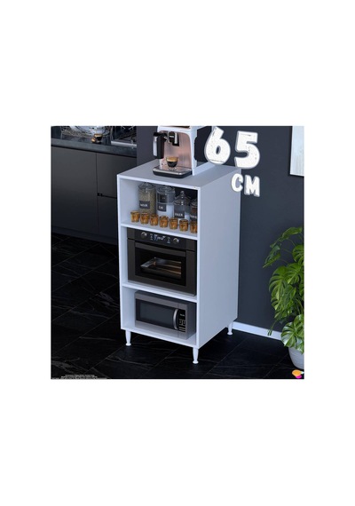Silva 65x119,2x48 Cm Mikrodalga Ve Midi Fırın Standı - 3 Bölmeli Çok Amaçlı Mutfak Rafı Beyaz Silva 65x119,2x48 Cm Mikrodalga Ve Midi Fırın Standı - 3 Bölmeli Çok Amaçlı Mutfak Rafı Beyaz