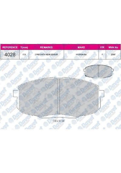 Fren Balatasi On Hyundai I30 1.4 1.6 2.0 1.6 Crdi Kia Crd 2007- 504614002