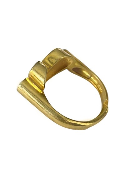 Kalp Trend Gold Gümüş Yüzük Gümüş