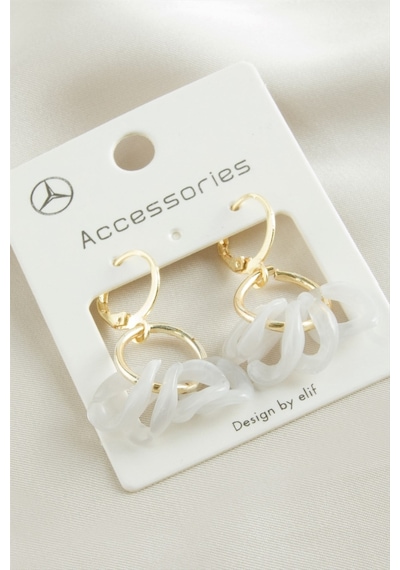 Lexroo Plastik Zincir Küpe - Gri