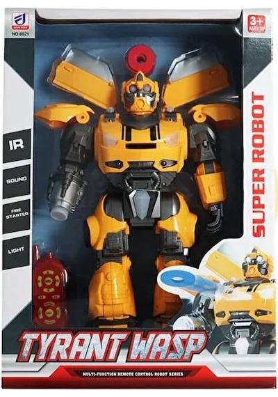 Mega Büyük Oyuncak Uzaktan Kumandalı Sünger Atan Işıklı Sesli Transformers Dev Robot Bumble