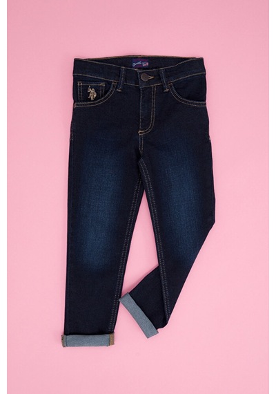 U.S. Polo Assn. Kız Çocuk Koyu Jean Pantolon 50266554-dn0023 Çok Renkli