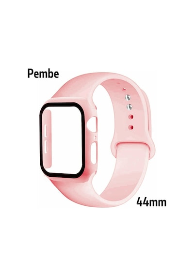 Ally Apple Uyumlu  Watch 4-5-6 44 MM Silikon Kordon Kayış Ve Ekran Koruyu