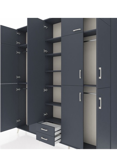 Arges Dolap 10 Raflı 2 Çekmeceli 4 Askılı 220x30x243 Antrasit-antrasit/antrasit Antrasıt/antrasıt Arges Dolap 10 Raflı 2 Çekmeceli 4 Askılı 220x30x243 Antrasit-antrasit/antrasit Antrasıt/antrasıt