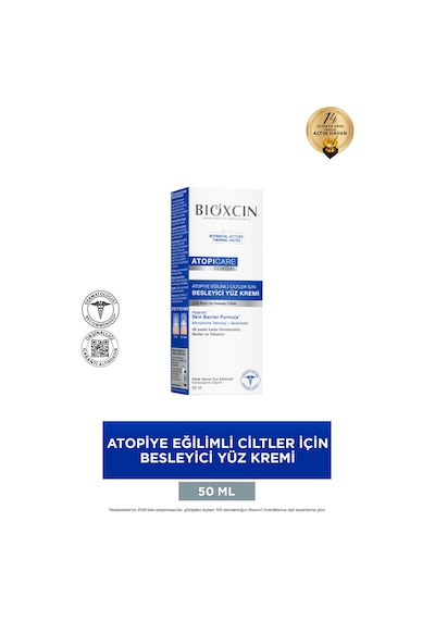Bioxcin Atopicare Yüz Kremi 50 ml – Atopik Ciltler İçin Niacinamide ve Seramid İçerikli Besleyici Krem