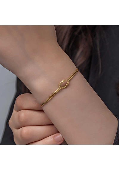 925 Ayar Gümüş Gold Aşk Düğüm Kadın Bileklik