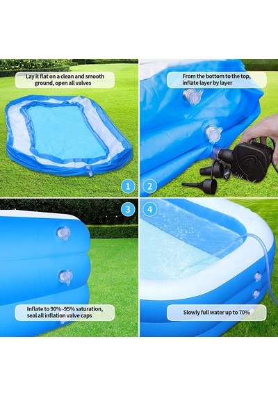 Bestway Dikdörtgen Şişme Çocuk Havuzu 54006, 262x175x51 Cm, Mavi, Tek Ebat Diğer