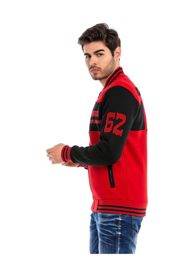 Cipo & Baxx Cl500 Erkek Kaşe Kolej Mont Slim Fit, Düğmeli, Kışlık Şık Tasarım Kırmızı