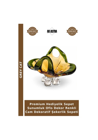Premium Hediyelik Sepet Sunumluk Ofis Dekor Renkli Cam Dekoratif Şekerlik Sepeti