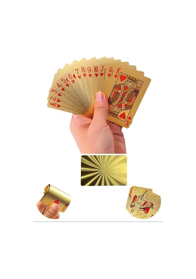 Altın Oyun Kartı Altın Iskambil Kağıdı Gold Poker Kartı Gold Oyun Kağıdı Plastik Su Geçirmez Kart