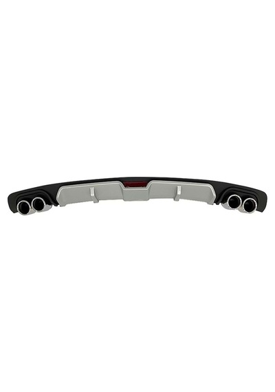 Fiat Doblo Gri Difüzör 4 Krom Egzoz Görünümlü Difizör Arka Ek Body Kit 2012 - 2015 Uyumlu