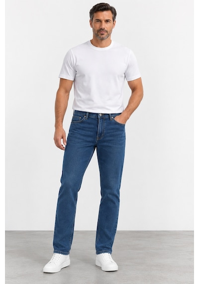 Bihan Store Erkek Slim Fit Esnek Denim Jean Pantolon Mc Clap 008-koyu Mavi