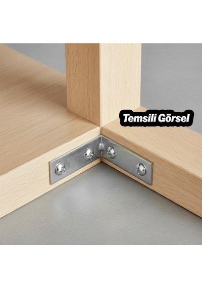 25 Adet Metal Köşebent 40x40x15 Mm İnce L Demiri Gönye Mobilya Duvar Sabitleme Bağlantı Apara