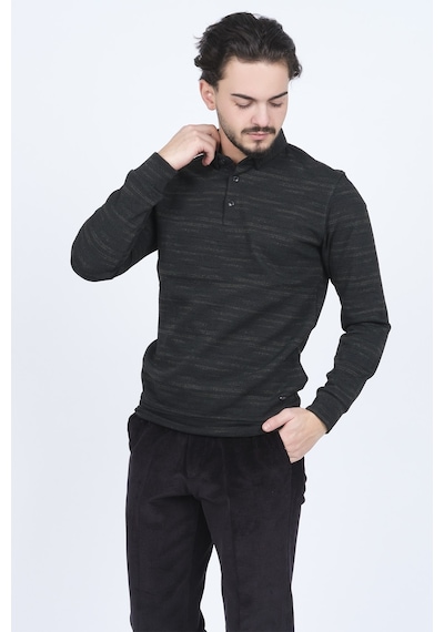 Raymons Erkek Desenli Polo Yaka Triko Sweat 6782273 Haki