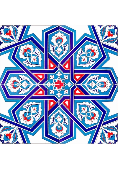 Armada Çini 20x20 Cm Ac 72 Selçuk Yıldızı Sarı Geometrik Çini Karo