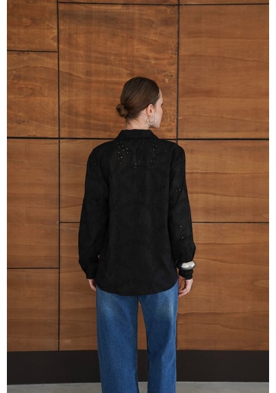 Verymoda Kordeneli Gömlek - F2079 SİYAH