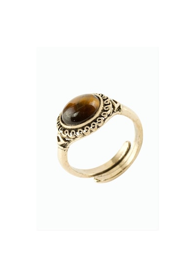 Oval - 262 - Doğaltaşlı Otantik - Nazblsmm - Yüzük Kaplangözü Bronz