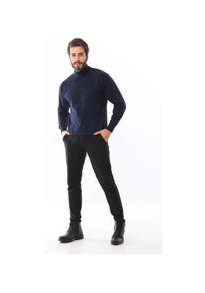 Ersin Triko Erkek Yarım Balıkçı Yaka Yün Kazak 4115 Lacivert