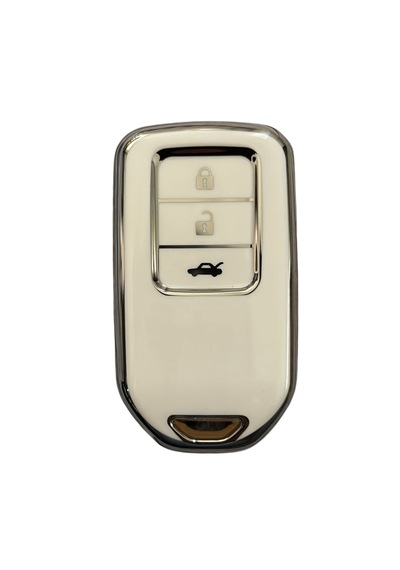 Autohan Keys Honda Civic Fc5, Crv, Hrv Için Anahtarsız Çalıştırma Nano Anahtar Kılıfı, Executive Rs Beyaz Gümüş