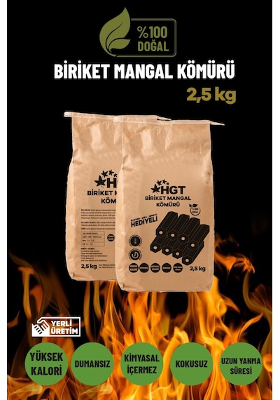 Briket Mangal Kömür %100 Doğal Kimyasal sız