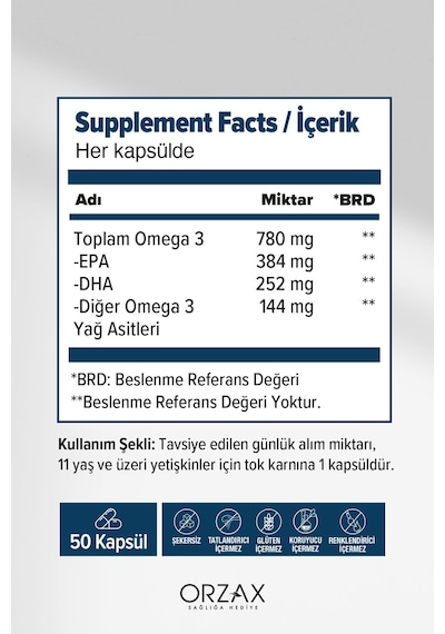 Plus Omega 3 Balık Yağı 1200 Mg 50 Kapsül