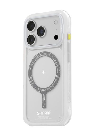 Apple iPhone 18 Pro Uyumlu Kılıf M-safe Şarj Özellikli Airbag Tasarımlı Skinarma Avion Kapak Beyaz
