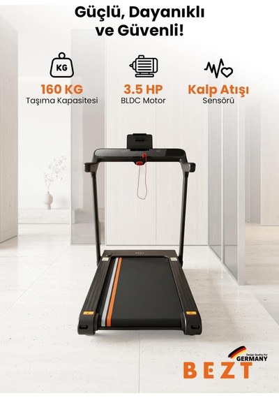 Run Smart Pro 3.5 Hp Otomatik Eğimli Katlanabilir Soğutucu Fanlı Koşu Bandı 160 Kg Kapasite / 120cm X 50 Cm Geniş