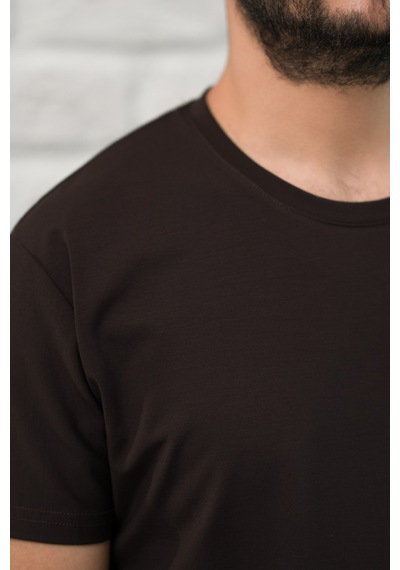 Paul Martin Slimfit Fit Bisiklet Yaka Rayon Kumaş Full Likralı T-shirt Kahverengi