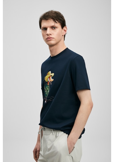Lufian Duck Modern Grafik T- Shirt Lacivert Lacivert 111020292100200 Lacivert