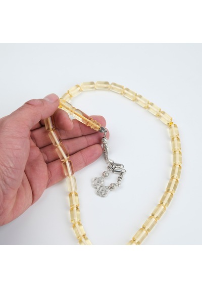 Su Damlası Damla Kehribar Alpaka Püskül Kesme Kesim 9x15mm Tesbih Şeffaf Sarı
