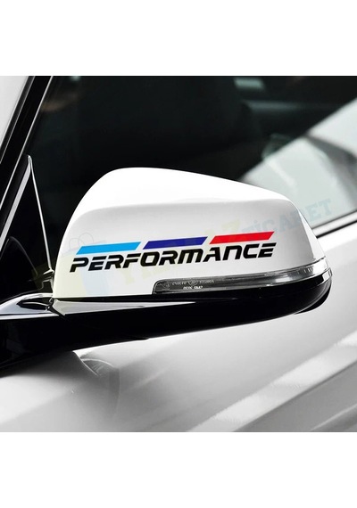 Bmw M Performance Ayna Kapı Kolu Jant Sticker Etiket 4 Adet 13 Cm-3 Çizgi Renk Sabittir