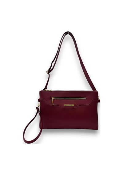 Sanmorris Kadın Suni Deri Ayarlanabilir Çapraz Ve El Askılı Portföy, Clutch Çanta S-1360 Bordo