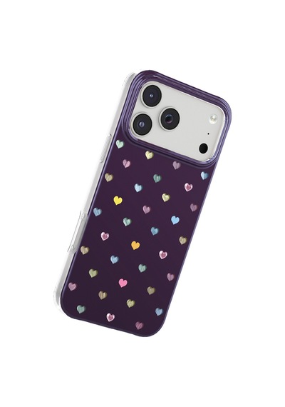 İphone 18 Pro Uyumlu Kılıf M-safe Şarj Özellikli Zore Paris Axen Sert Pc Kapak Mürdüm