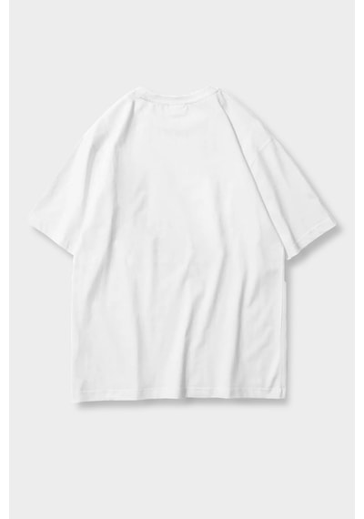 Nevermind Unisex Kadın Erkek Minimalist Cat Baskılı Özel Tasarım Oversize T Beyaz