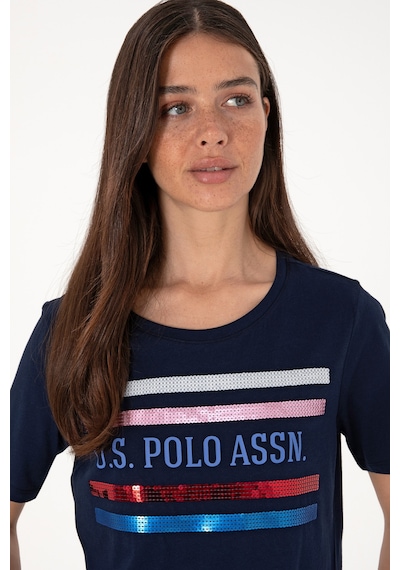 U.S. Polo Assn. Kadın Lacivert Bisiklet Yaka Tişört 50299762-VR033
