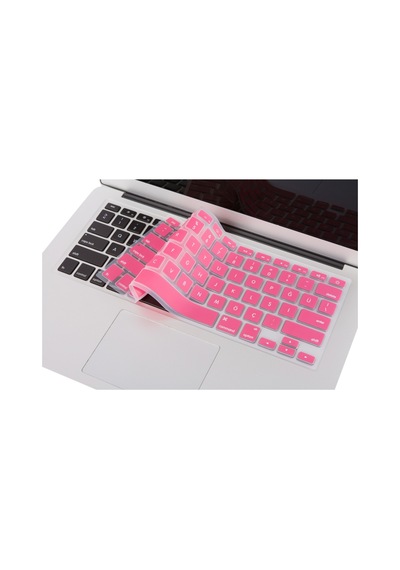 Apple Uyumlu MacBook Air Pro Klavye Koruyucu Türkçe Q Baskılı Us Klavye Silikon Kapak Siyah