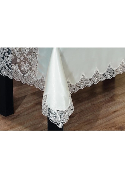 Rosalinda Güpürlü Monoray Kumaş Krem Sofra Takımı 8 Kşl. 170x240cm - 684 Çok Renkli