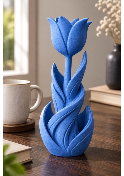 Spiral Lale Çiçeği Figürlü Dekoratif Biblo 88305026