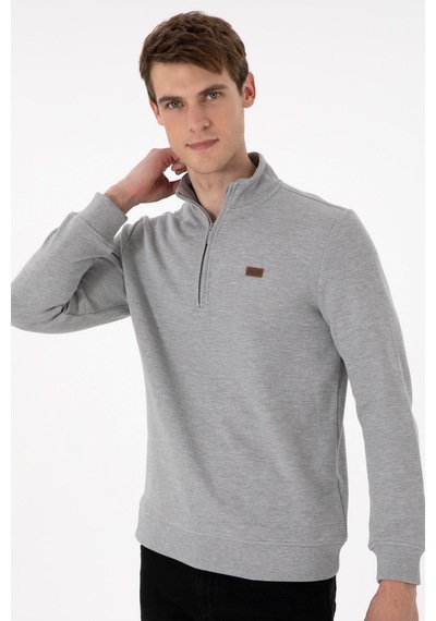 U.s. Polo Assn. Erkek Gri Melanj Sweatshirt 50298243-vr086 Gri Melanj