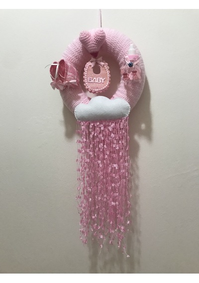 Örgü Kapı Süsü Pembe