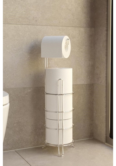 Teknotel MG093 Ayaklı Yedekli Wc Tuvalet Kağıtlık Krom