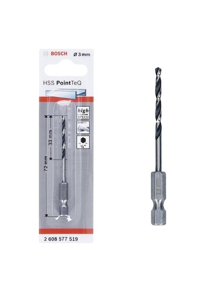 Bosch Hss Point Teq Hex Metal Matkap Ucu 3mm - 2608577519
