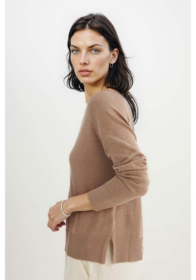 Defacto Regular Fit Bisiklet Yaka Triko Kazak C6818AX24WN Bej