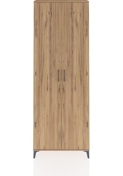 Arges Dolap 2 Raflı 2 Kapaklı Tek Askılı 88x30x243 Çam-çam Çam