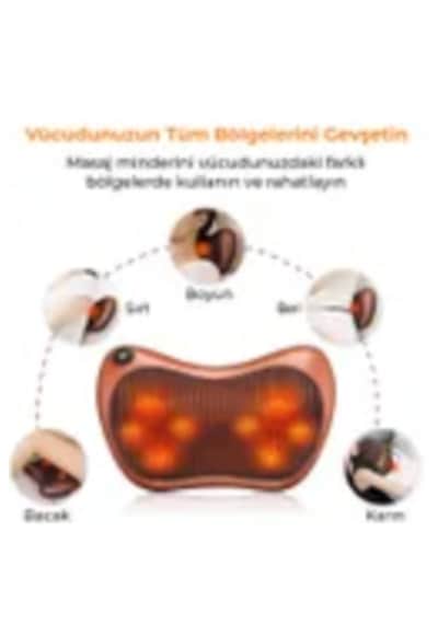 Shiatsu Boyun Ve Sırt Masaj Yastığı Isıtmalı 8 Döner Masaj Başlığı Ev, Ofis Ve Araç Kullanımı Araç Çakmak Girişli