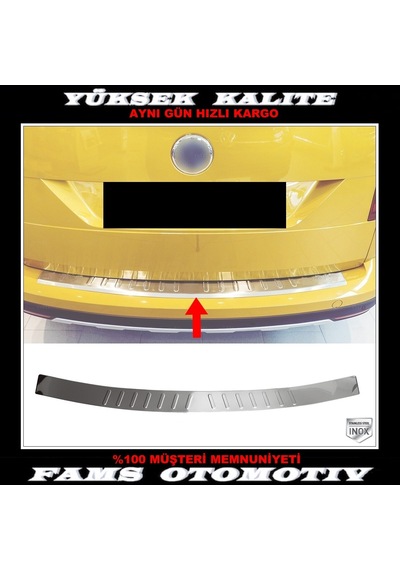 VW Caddy Krom Arka Tampon Eşiği 2015-2020 Paslanmaz Çelik