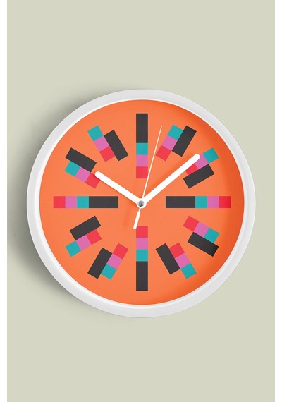 Soyut - Geometrik Temalı Modern Duvar Saati - 30cm - Önü Camlı Beyaz Kasa - Sessiz Mekanizma-jh0052 Beyaz