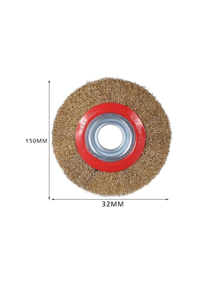 Taşlama Motoru Çelik Fırçası 150mm Spiral Sarı Tel Fırça